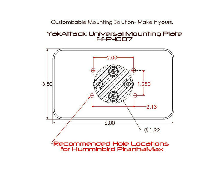 Universal Mounting Plate W/LockNLoad Mounting System, 6" x 3.5"